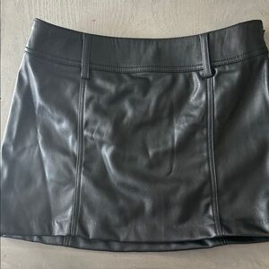H&M Black Faux Leather Mini Skirt